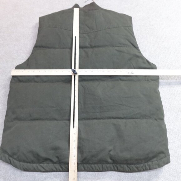 Gap Vest XL Green Olive Quilted Canvas Down Filled Workwear Utility - Picture 4 of 6